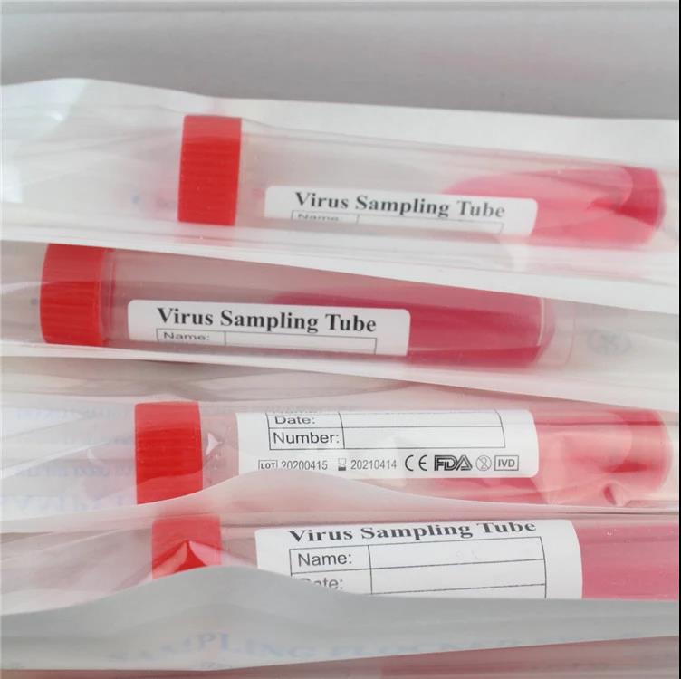 Disposable Collection Viral Transport Medium Tube Supplies Virus Sampling Tube with Swab 